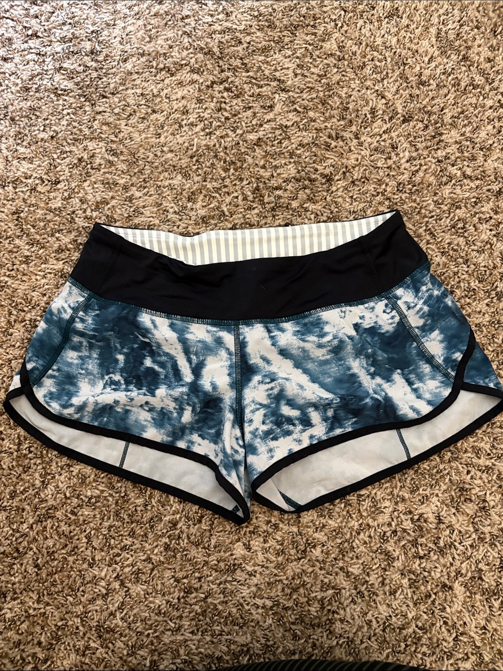 Women’s Blue Tie-Dye Athletic Shorts